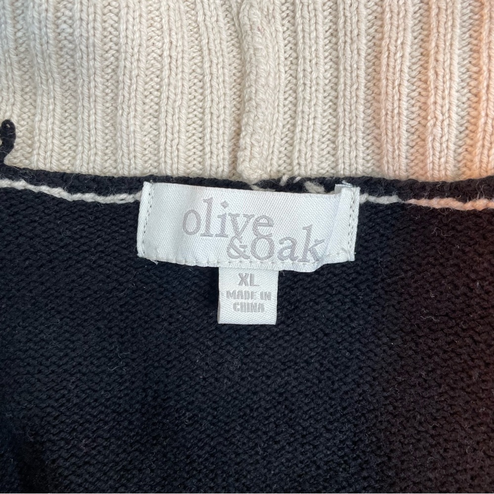 Olive & Oak Black Tan Pattern Open Sweater - Picture 4 of 5
